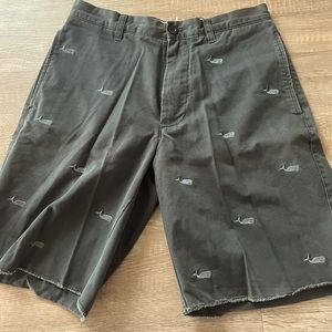 J. Crew Dark gray whale embroidered shorts